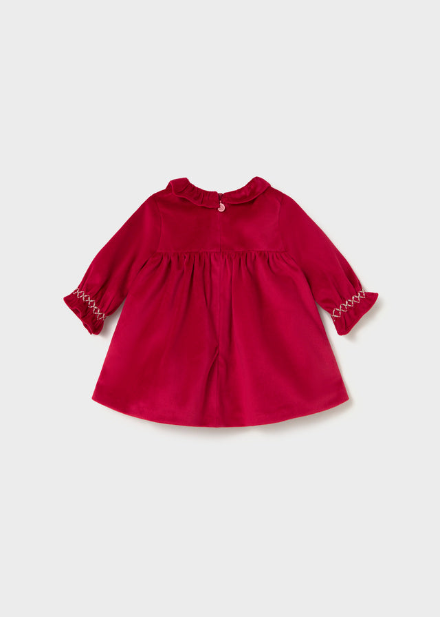 NB Girl Cherry Red Collard Dress