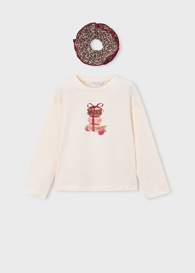 Girls Leopard Long Sleeve w/Scrunchy