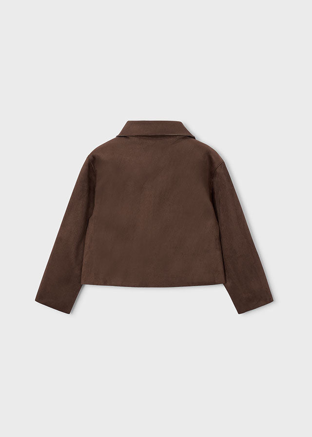 Girls Cocoa Suede Jacket