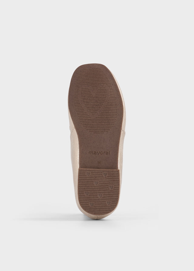 Girls Gold Ballerina Flats