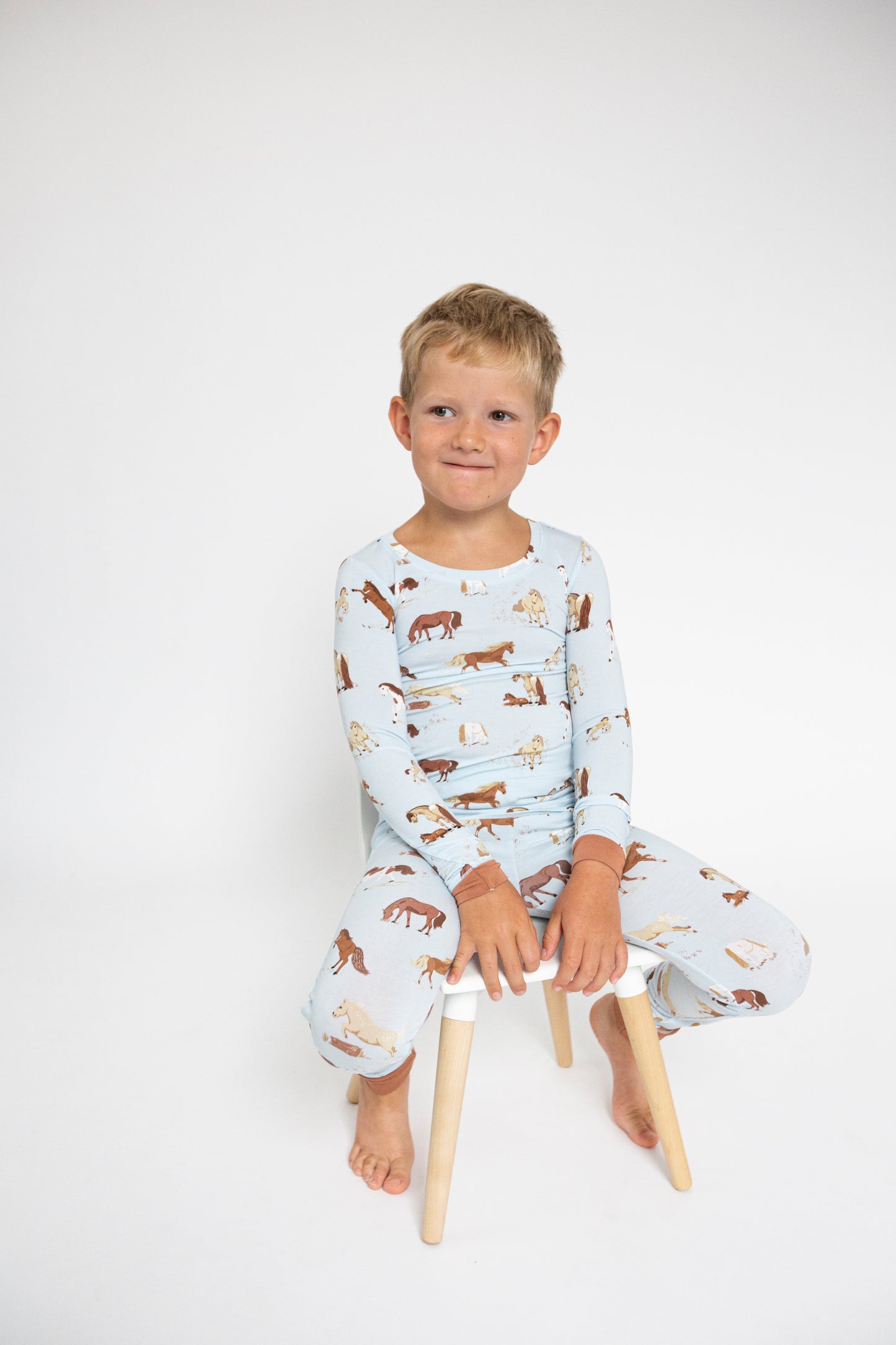 Light Blue Horses Loungewear