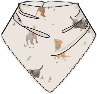 Watercolor Puppies Bib