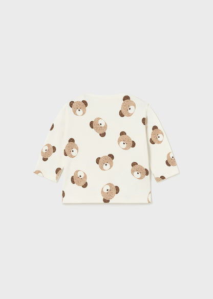 Bear print baby boy 2pc long sleeve set