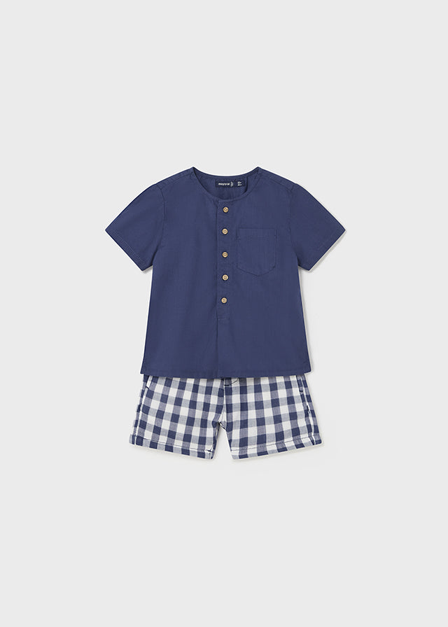 Baby Boy Blue Plaid Set
