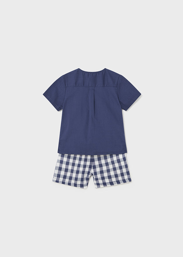 Baby Boy Blue Plaid Set