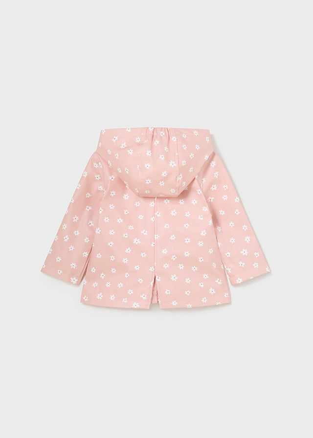 Pink Flower Printed Rain Jacket