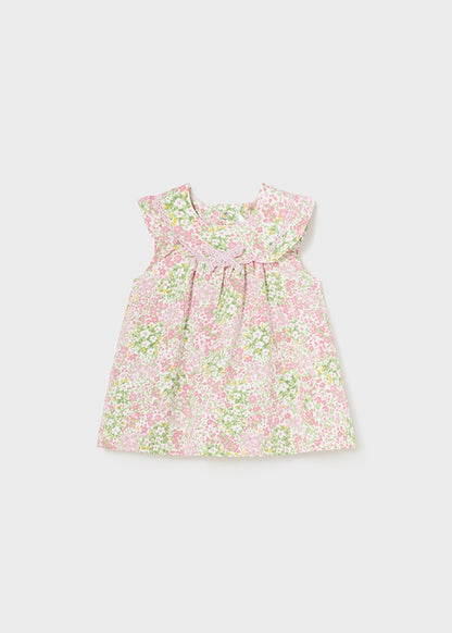 Infant Pink & Green Floral Dress