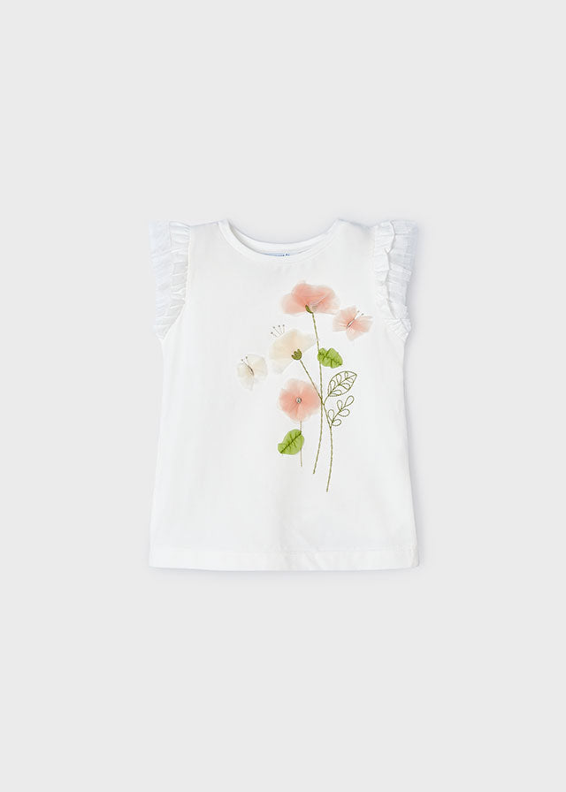 Girls Embroidered Flower Shirt