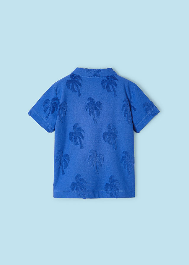 Blue Palm Tree Polo Shirt