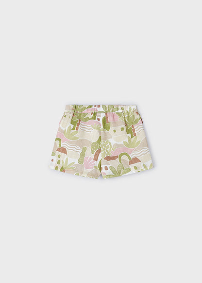 Girls Green Palm Tree Shorts