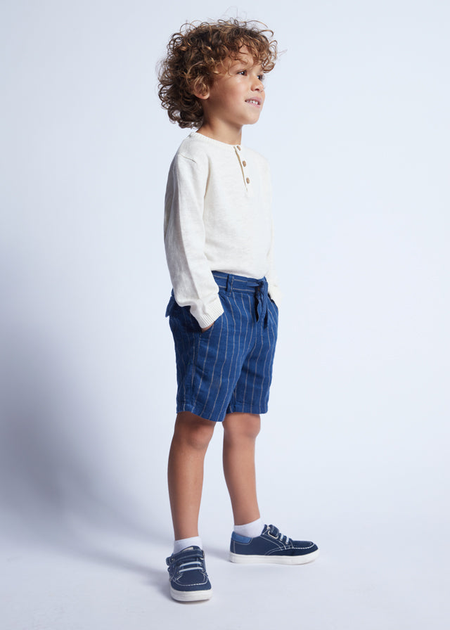 Boys Striped Linen Shorts