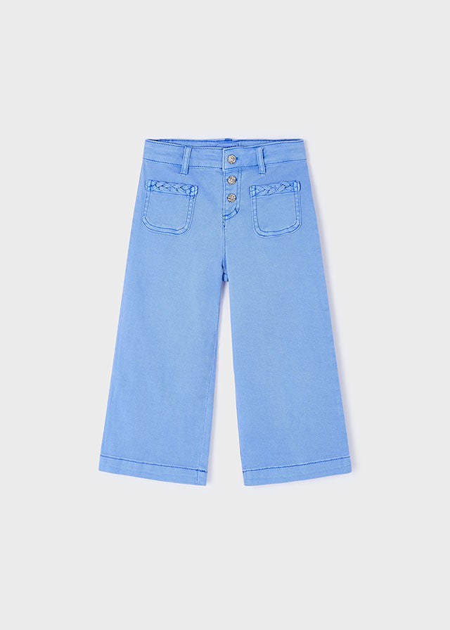 Girls Wide Leg Twill Pants