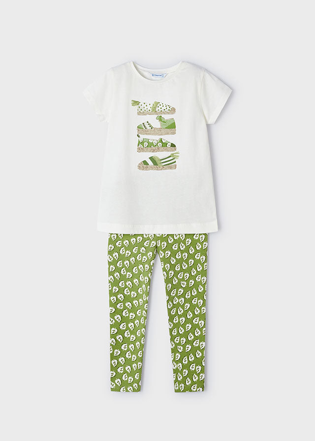 Girls 2-Piece Green Leaf Set