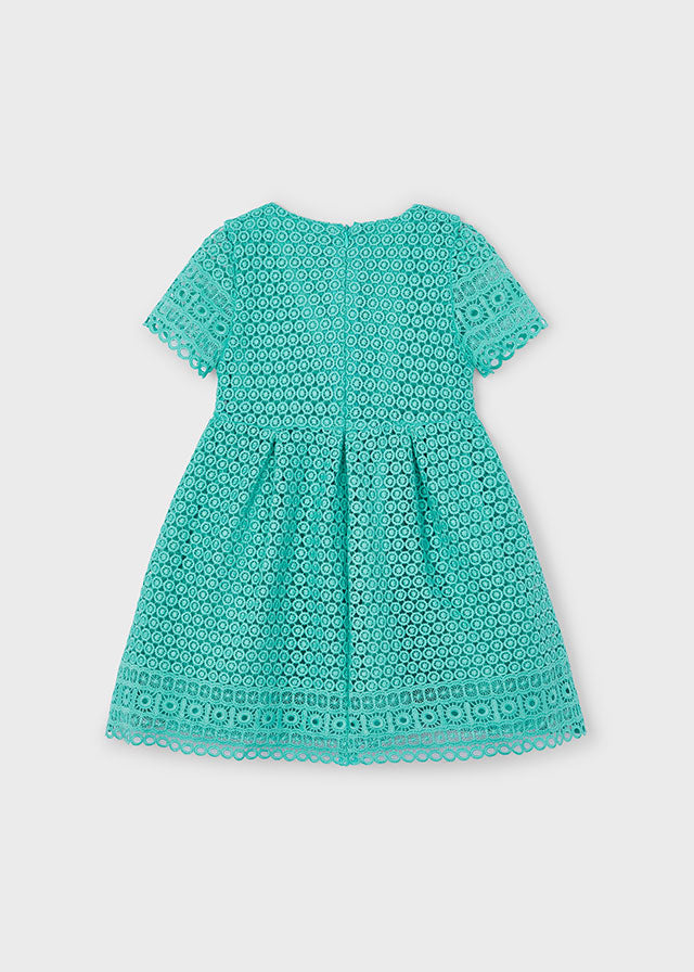 Teal Guipure Formal Dress