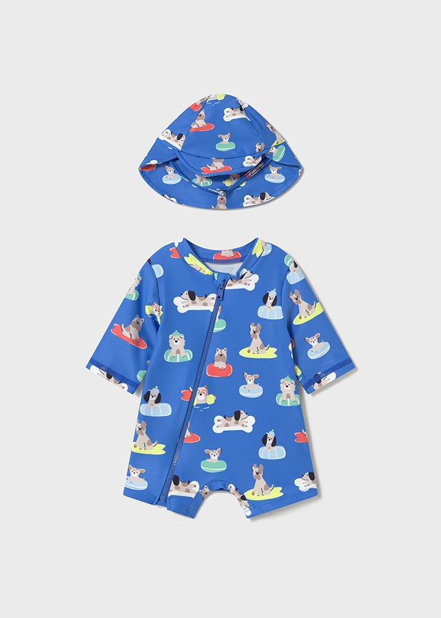 Newborn Bathing bodysuit w/ hat