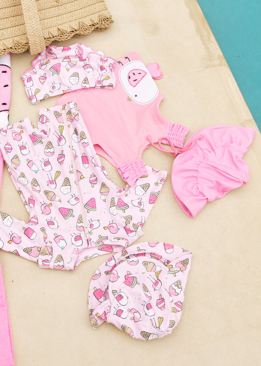 Newborn Bathing bodysuit w/ hat