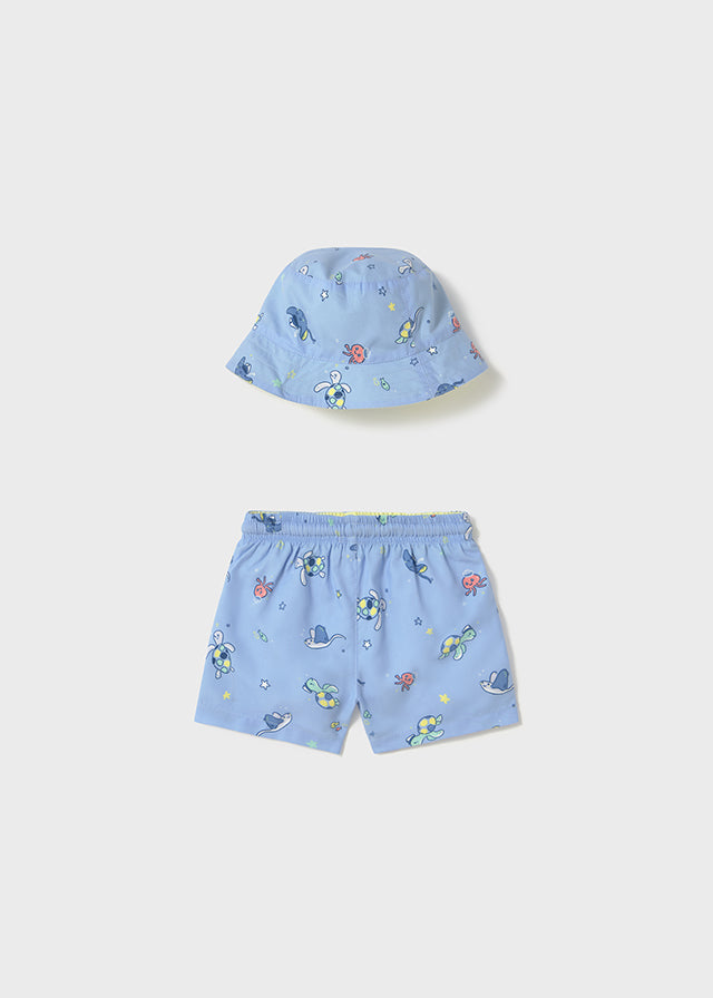 NB Boy Reversible Swim Trunks and Hat