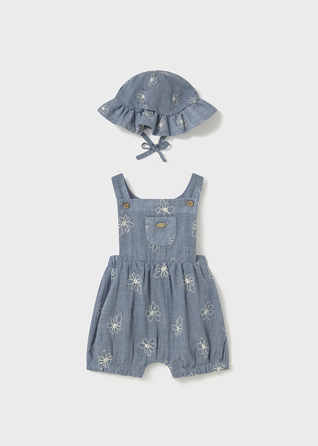 NB Girl Dungaree w/Hat