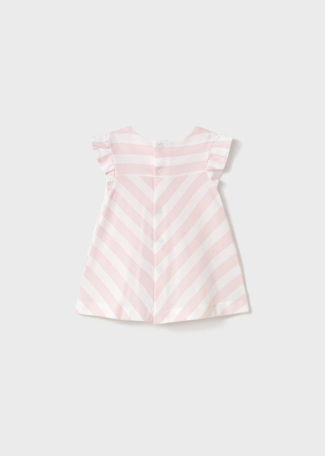 Newborn Girl Pink Striped Dress