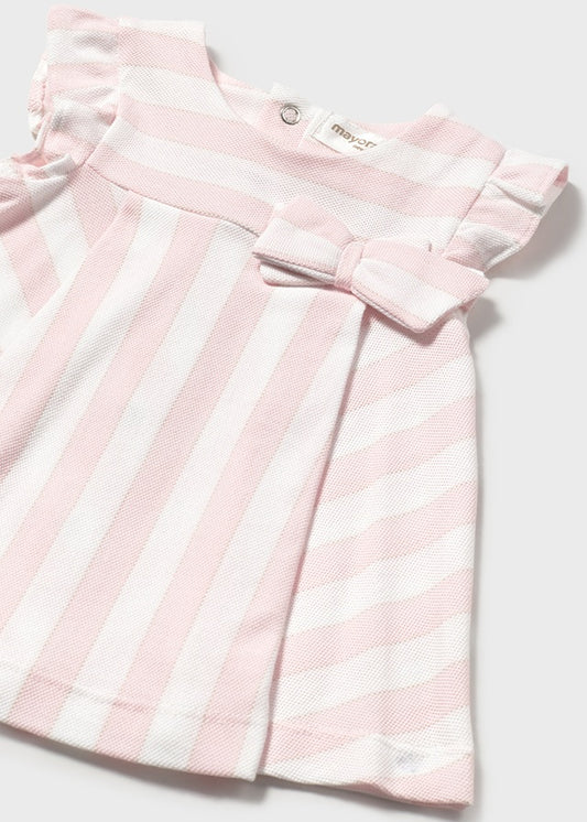 Newborn Girl Pink Striped Dress