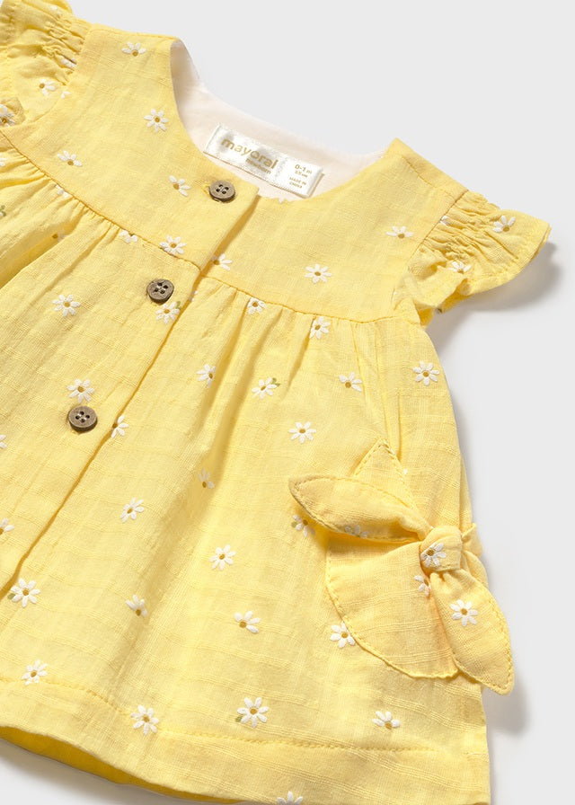 NB Girl Button Dress w/Bloomers