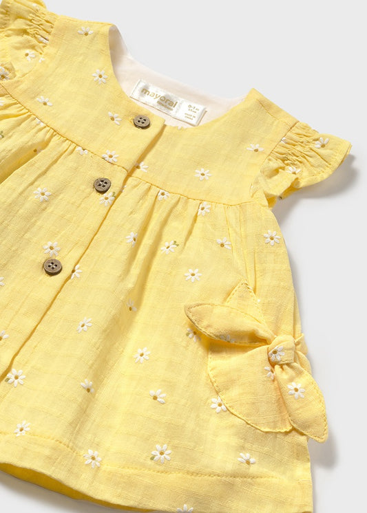 NB Girl Button Dress w/Bloomers