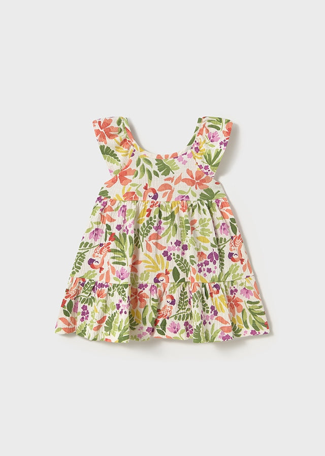 Newborn Girl Tropical Dress w/ Trimmings