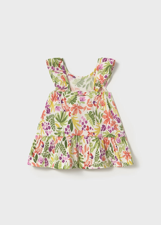 Newborn Girl Tropical Dress w/ Trimmings