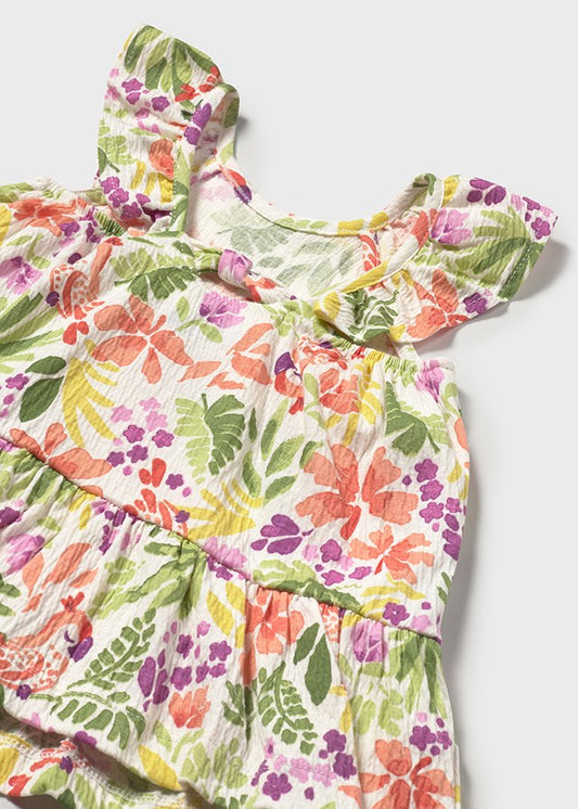 Newborn Girl Tropical Dress w/ Trimmings