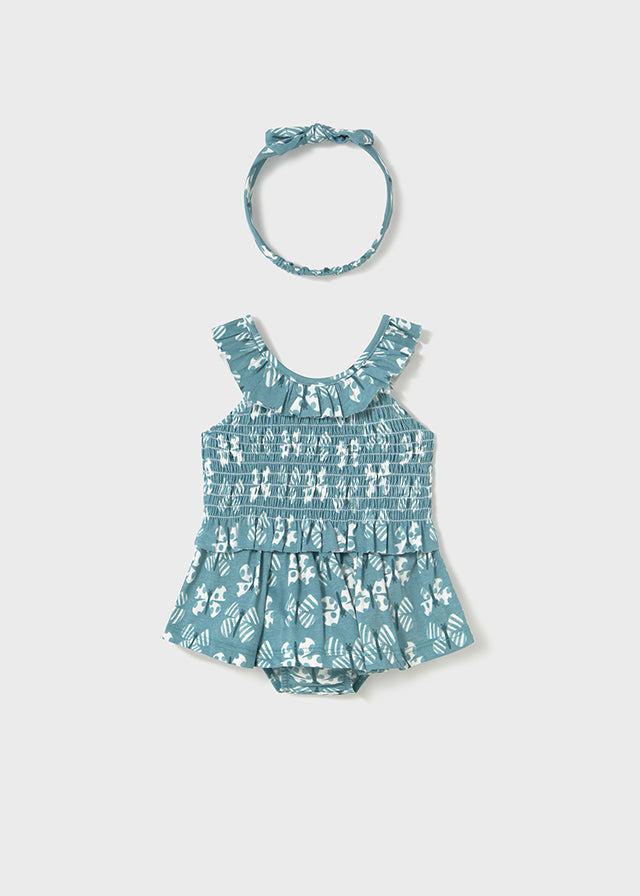 NB Girl 3-Piece Printed Set w/ Headband