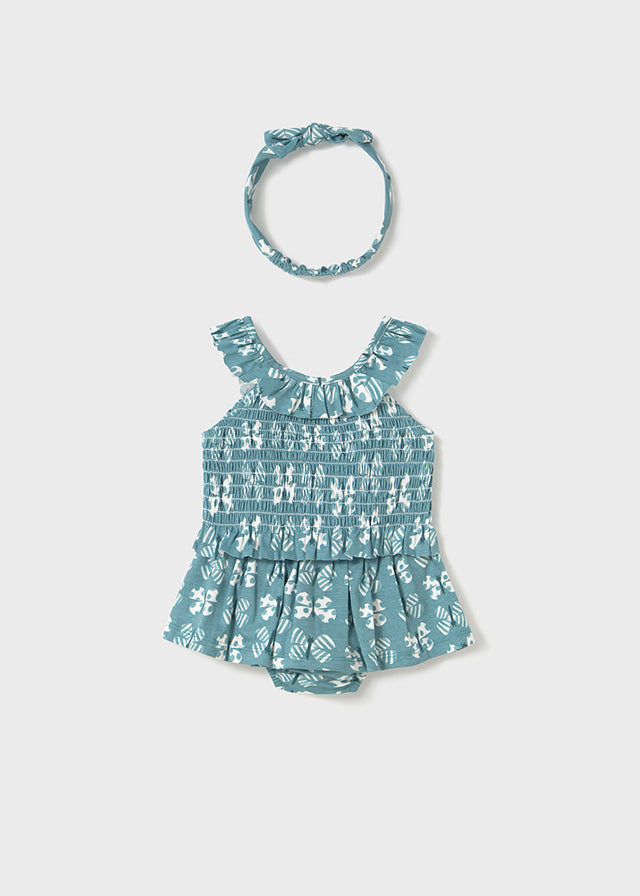 NB Girl 3-Piece Printed Set w/ Headband