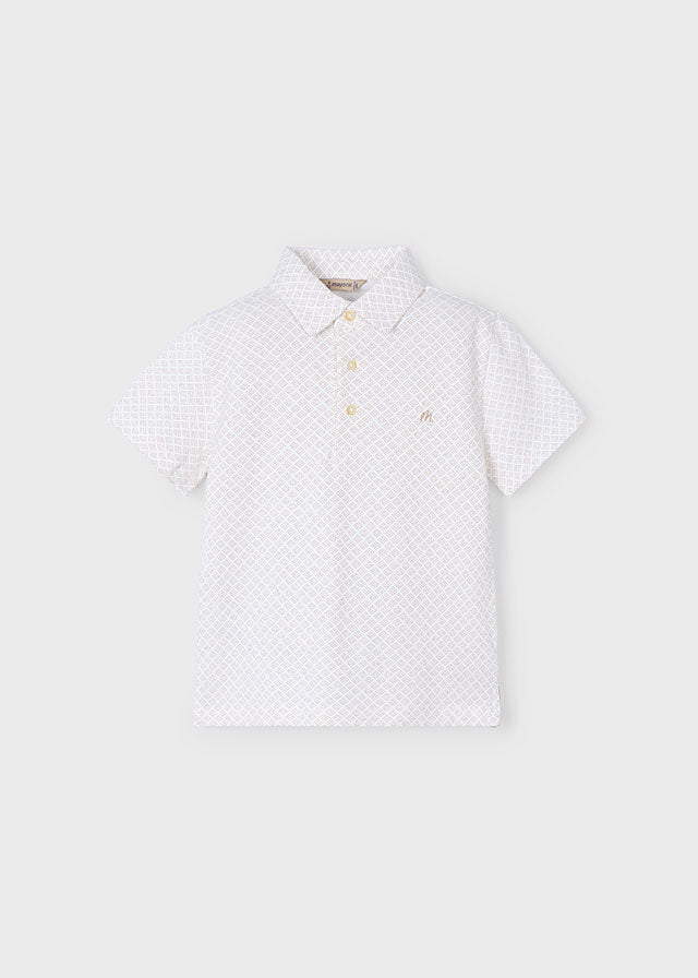 Boys Geometric Print Polo Shirt