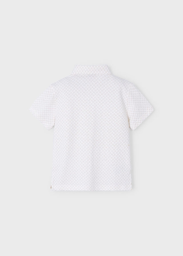 Boys Geometric Print Polo Shirt