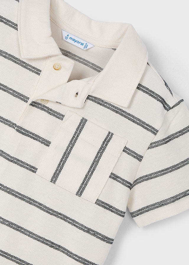 Boy Striped Polo Shirt w/ Pocket