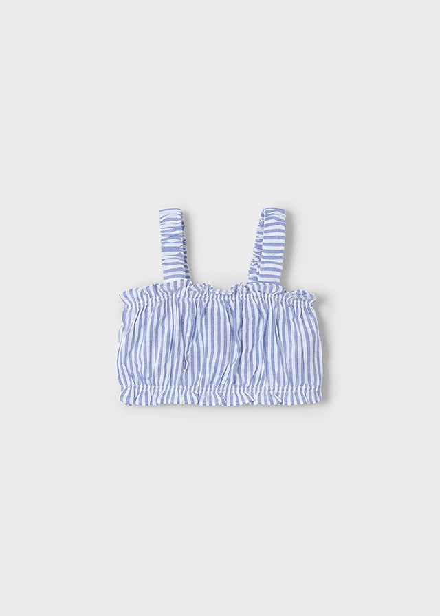 Girls Striped Blouse with Overshirt