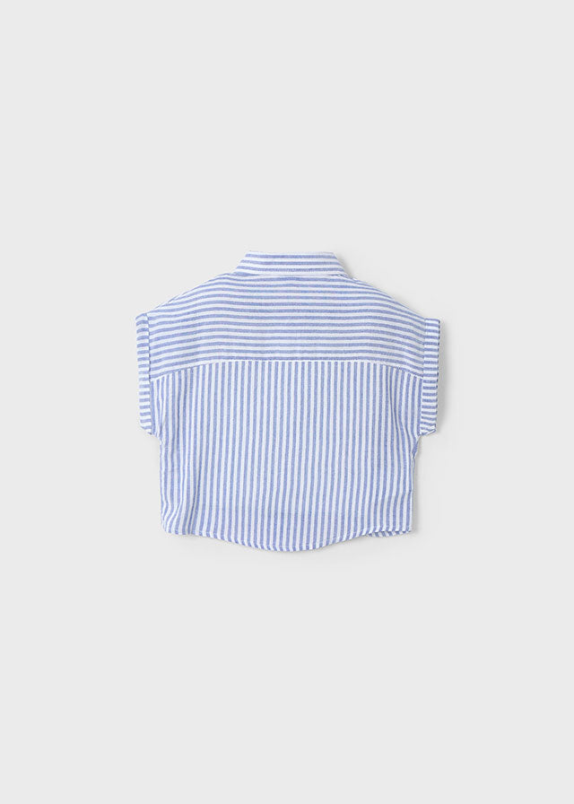 Girls Striped Blouse with Overshirt