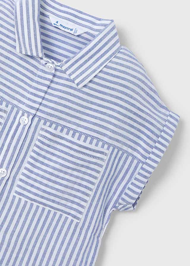 Girls Striped Blouse with Overshirt