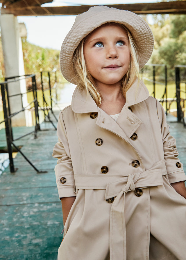 Girl's Tan Raincoat