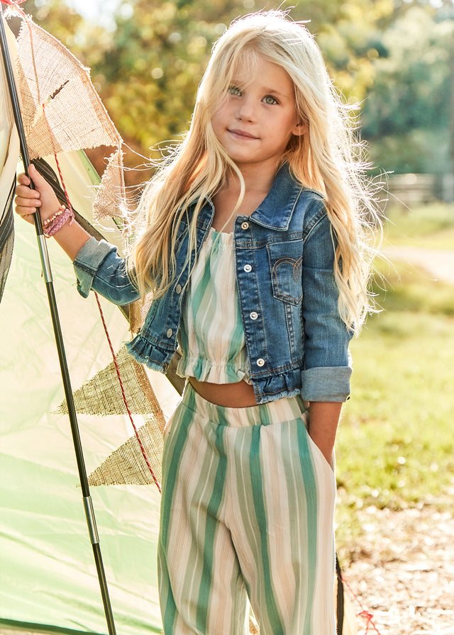 Girl Striped Long Trouser Set