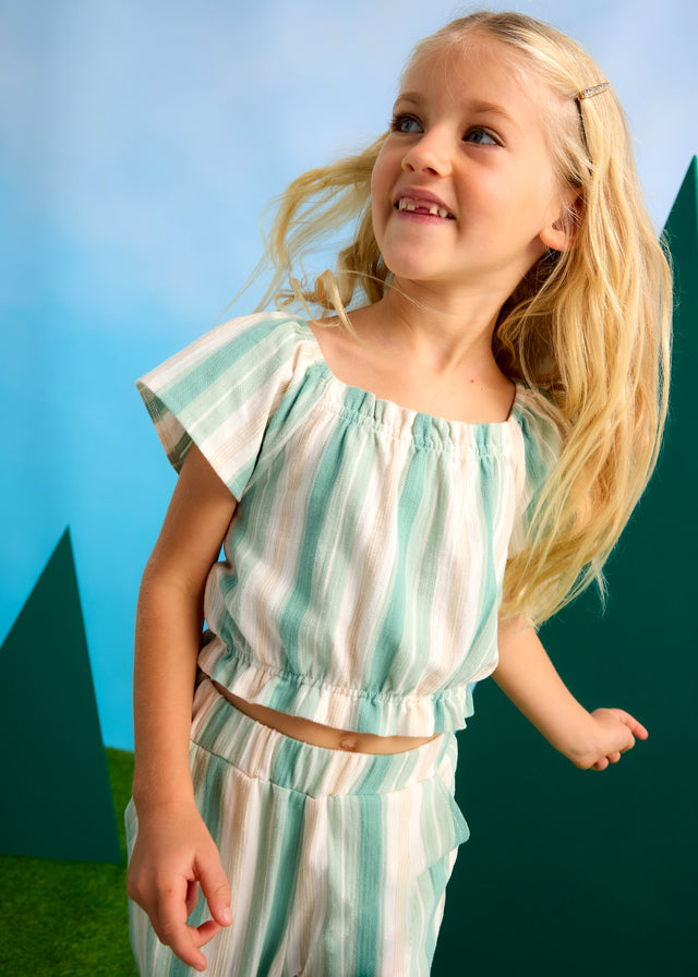 Girl Striped Long Trouser Set