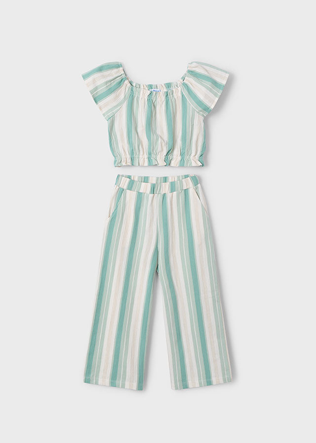 Girl Striped Long Trouser Set