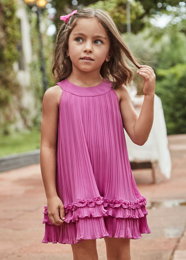 Girl's Berry Pleaded Dress