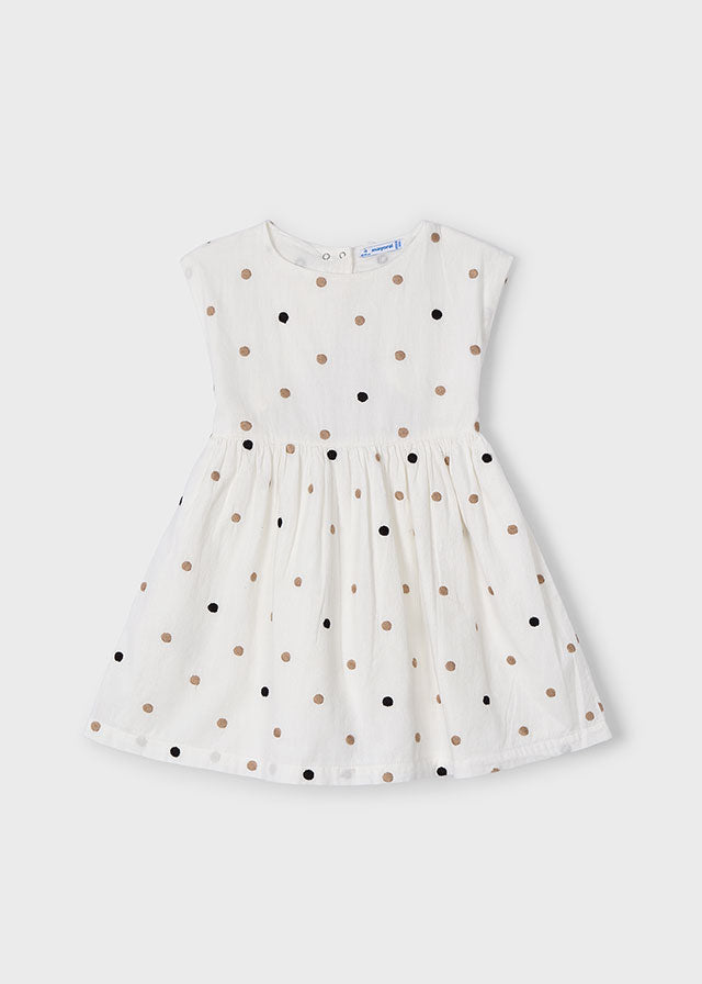 Girl's Embroidered Polka Dots Dress