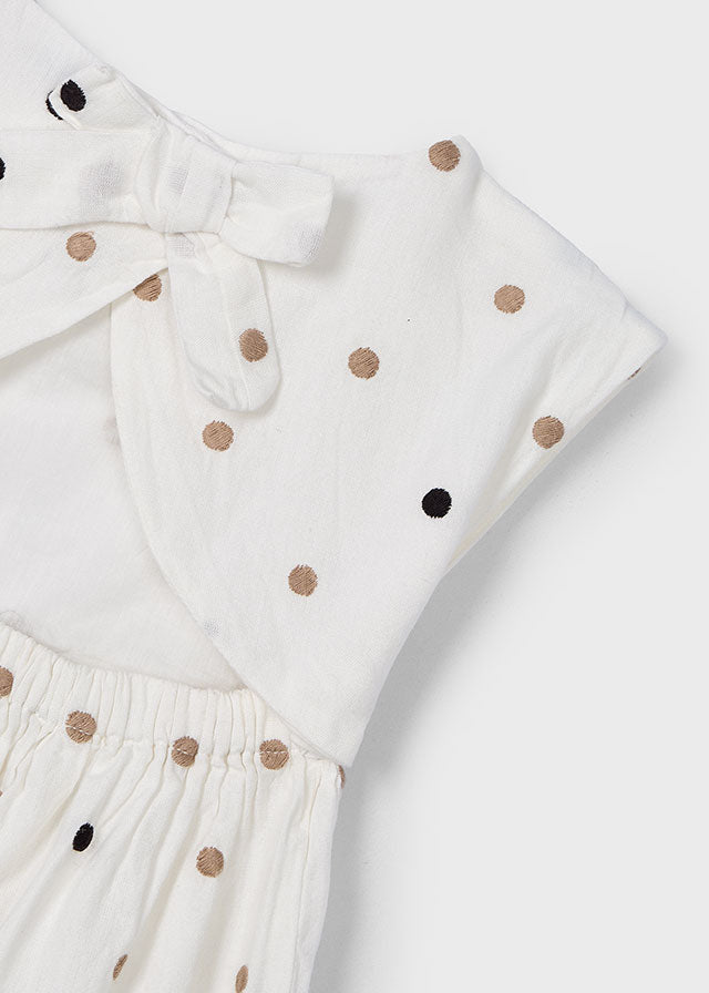 Girl's Embroidered Polka Dots Dress