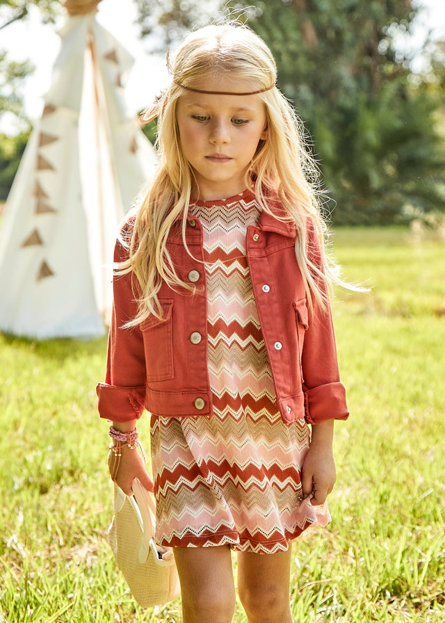 Girl's Zigzag Knitted Dress