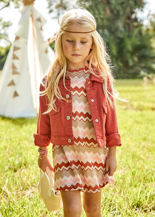 Girl's Zigzag Knitted Dress