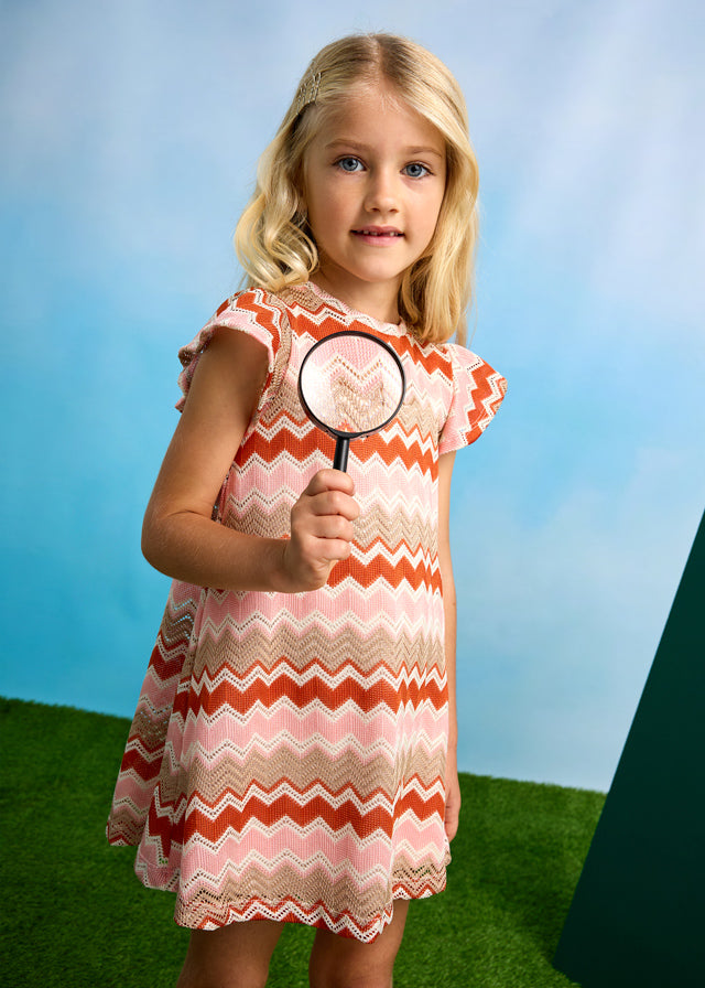 Girl's Zigzag Knitted Dress