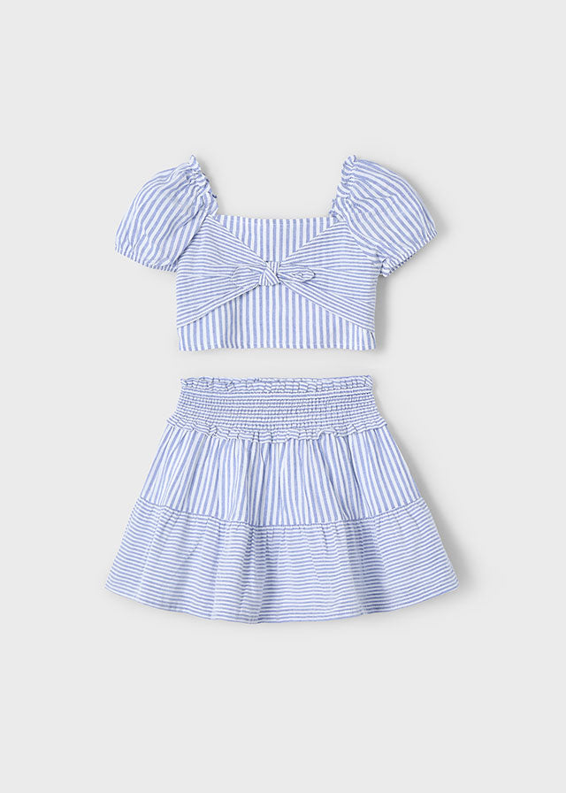 Girl Striped Skirt Set