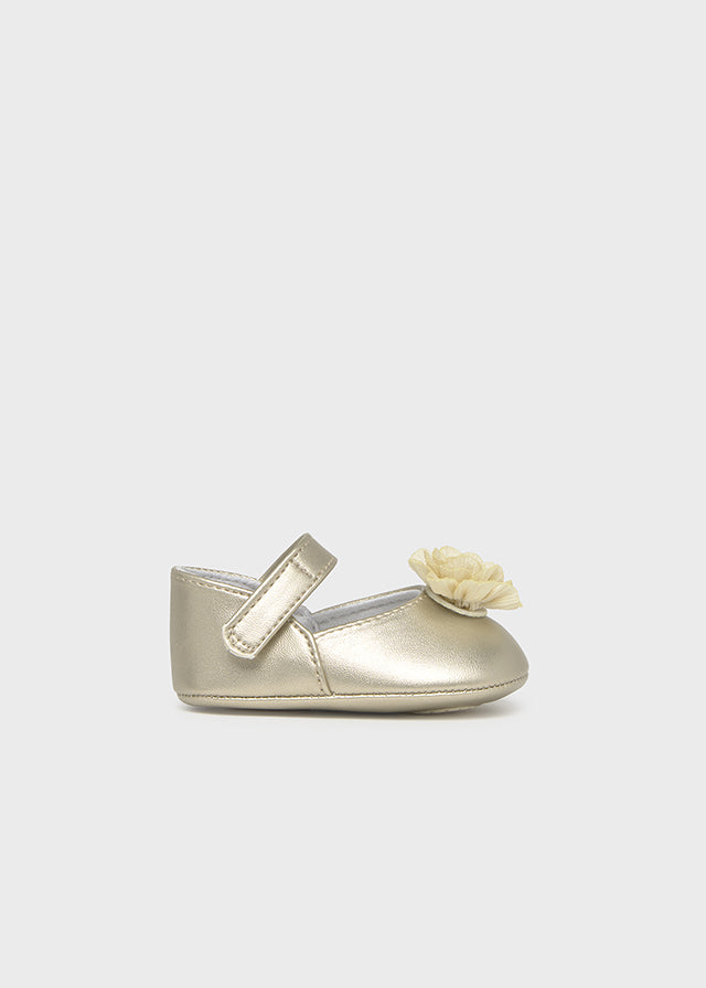 Newborn Girl Champagne Mary Jane Shoes