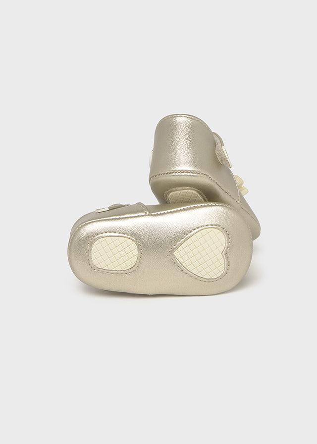 Newborn Girl Champagne Mary Jane Shoes